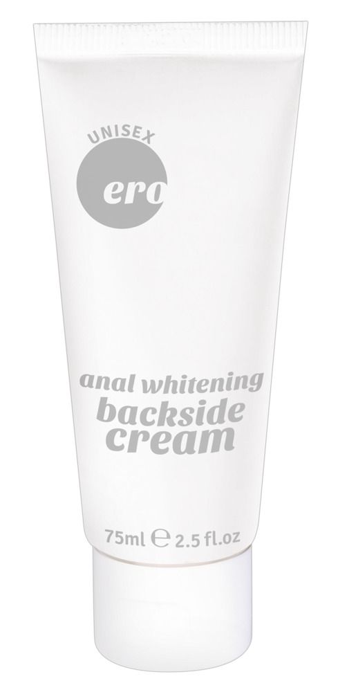 Tube Anal WHITENING backside cream. Weiß, mit Text. Marke: ero. 75ml.