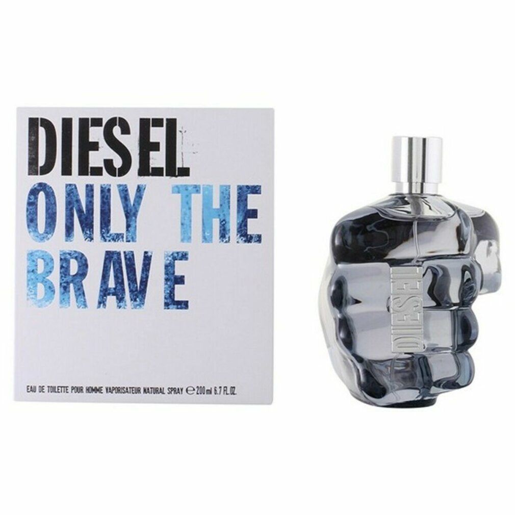 Parfümflakon und Verpackung. Auf der Verpackung steht "DIESEL ONLY THE BRAVE".