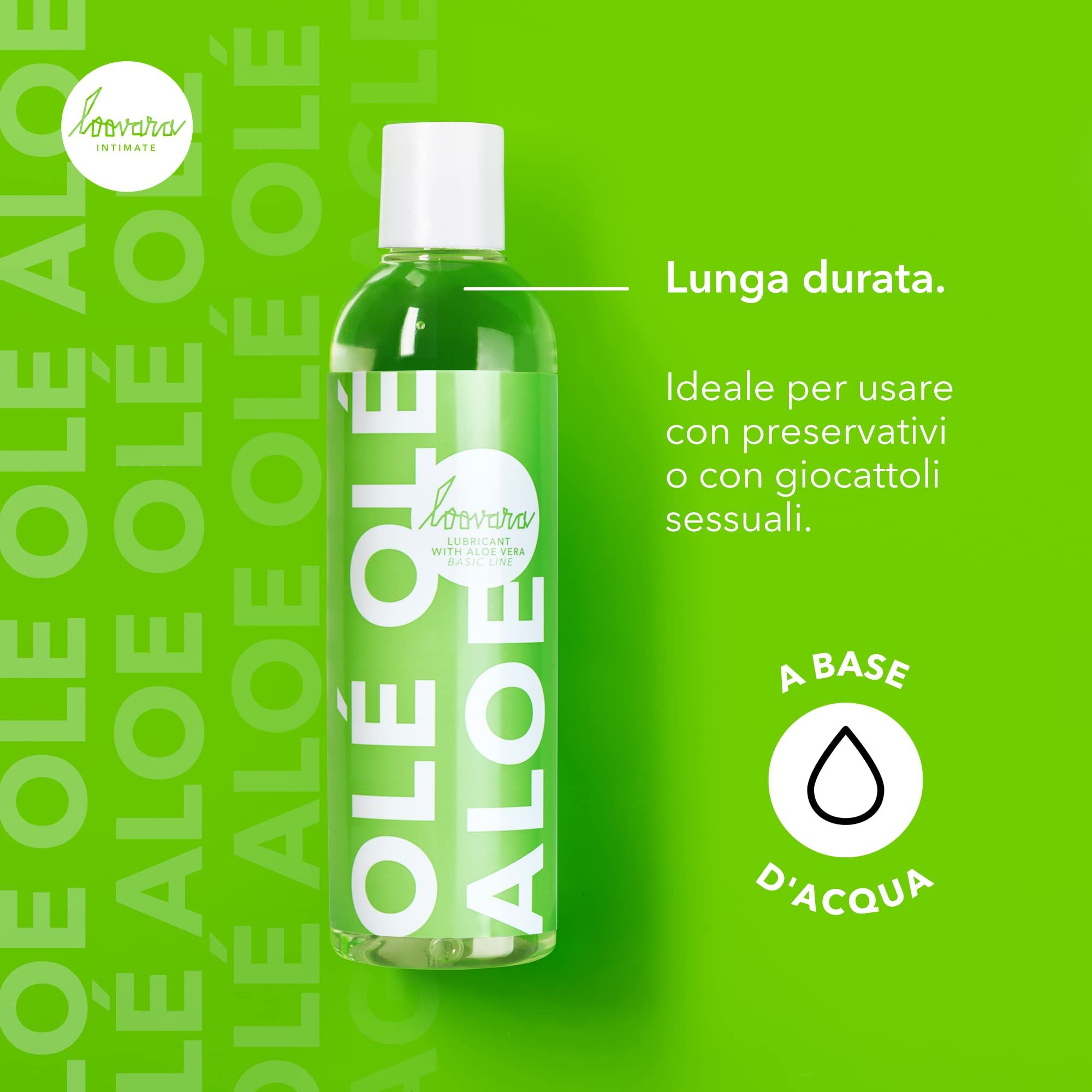 Flasche Loovara Gleitgel mit Aloe Vera, 250 ml, auf Wasserbasis.