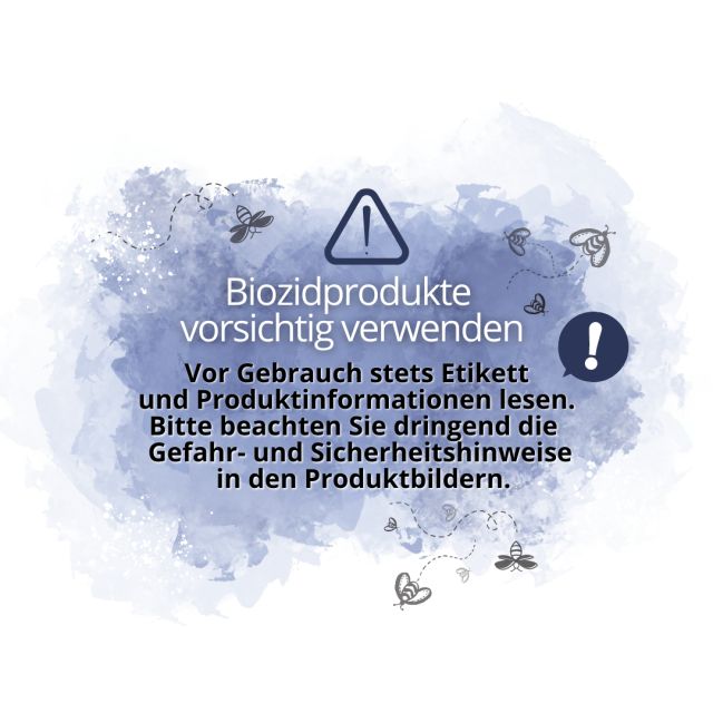 Warnhinweis: Biozidprodukte vorsichtig verwenden. Etikett und Produktinformationen lesen. Gefahrenhinweise beachten.