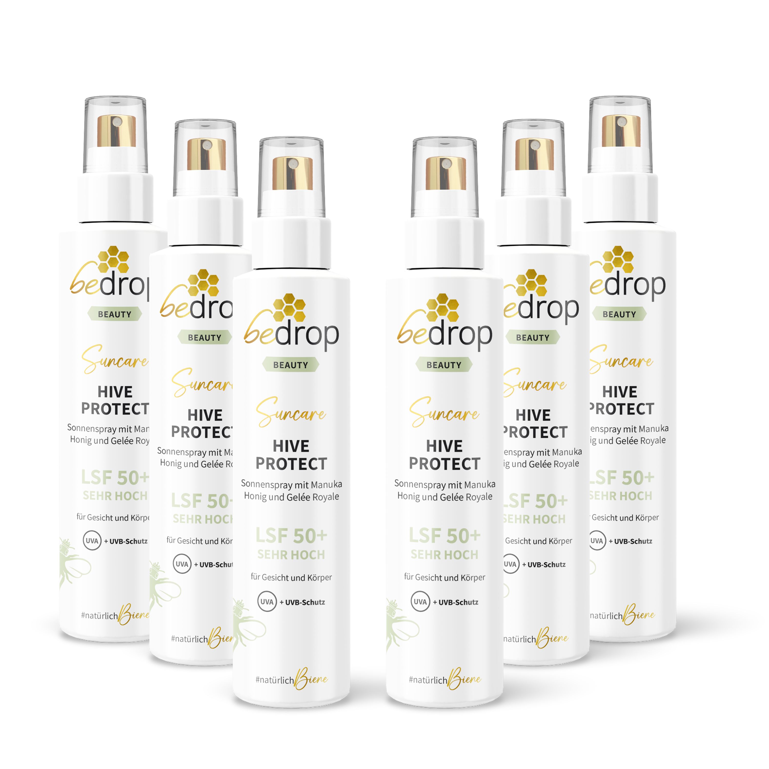 Vorteilsset: 6x HIVE PROTECT LSF 50+ - Sonnenspray mit Manuka Honig und Gelée Royale