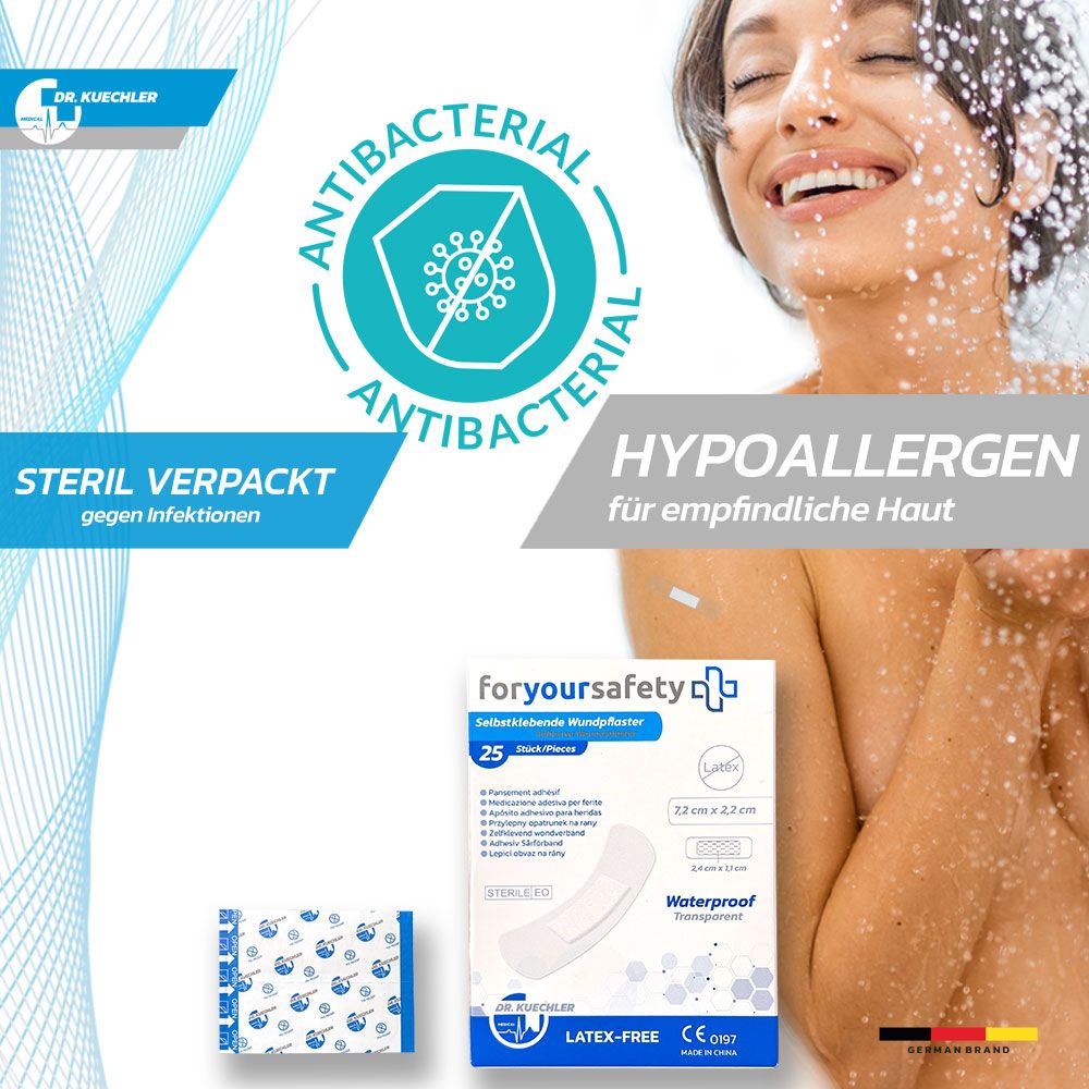Dr. Kuechler Medical® Duschpflaster, Wundpflaster, wasserfest, steril, sensitiv