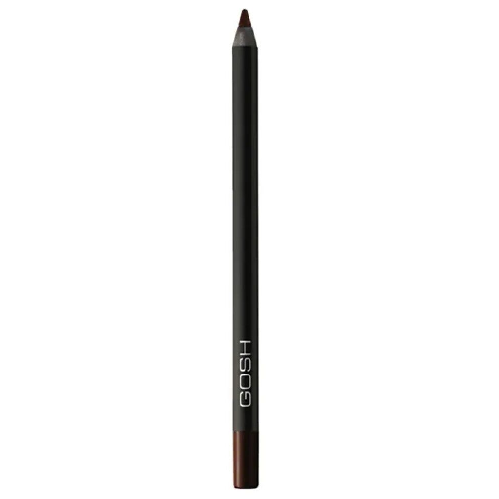Brauner Eyeliner-Stift. Schwarzer Schaft mit brauner Spitze. Marke GOSH.