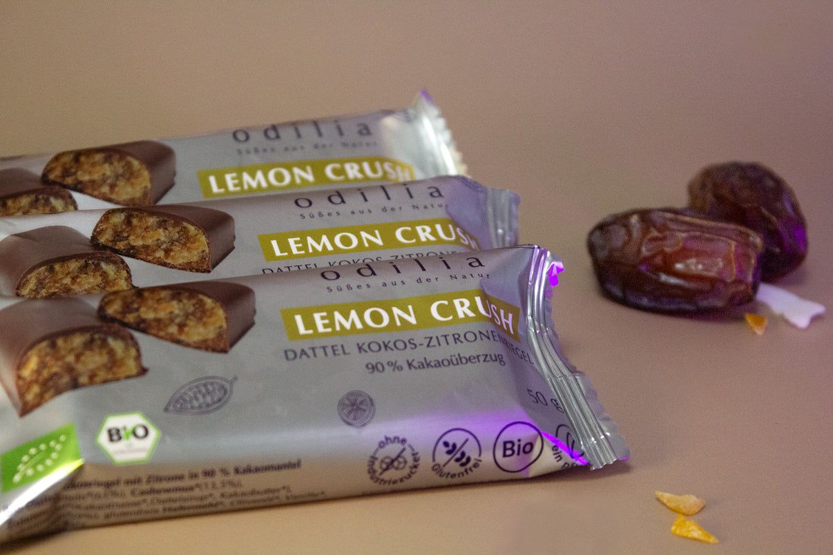 odilia Lemon Crush Dattel-Kokos-Zitronenriegel