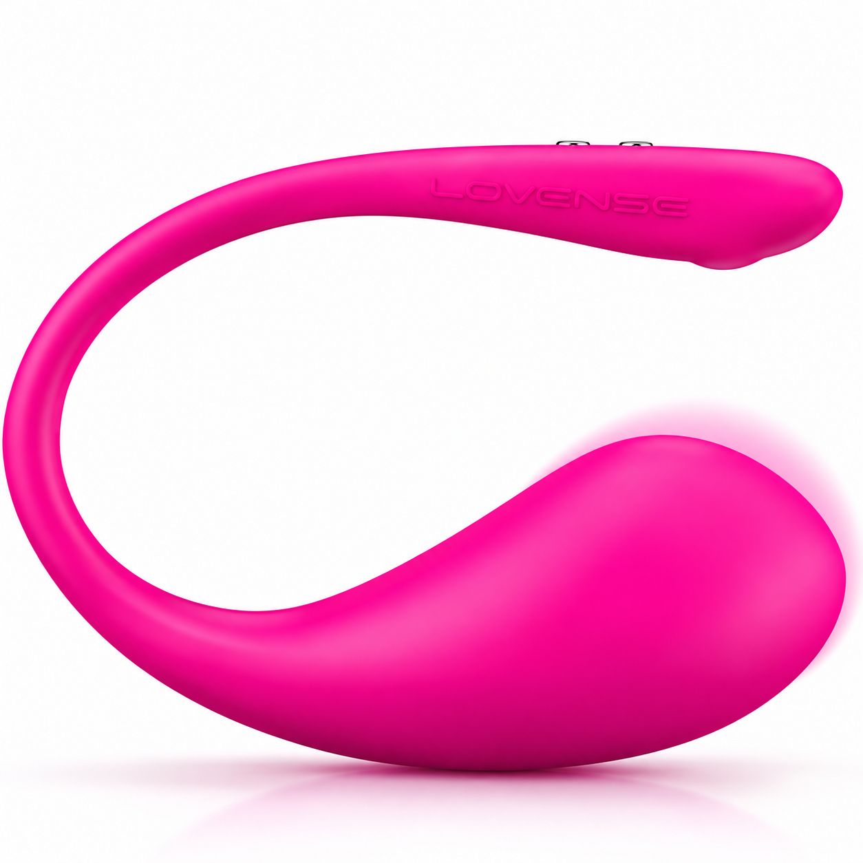 Ein pinker Vibrator mit der Aufschrift 'LOVENSE' und Bedienelementen.