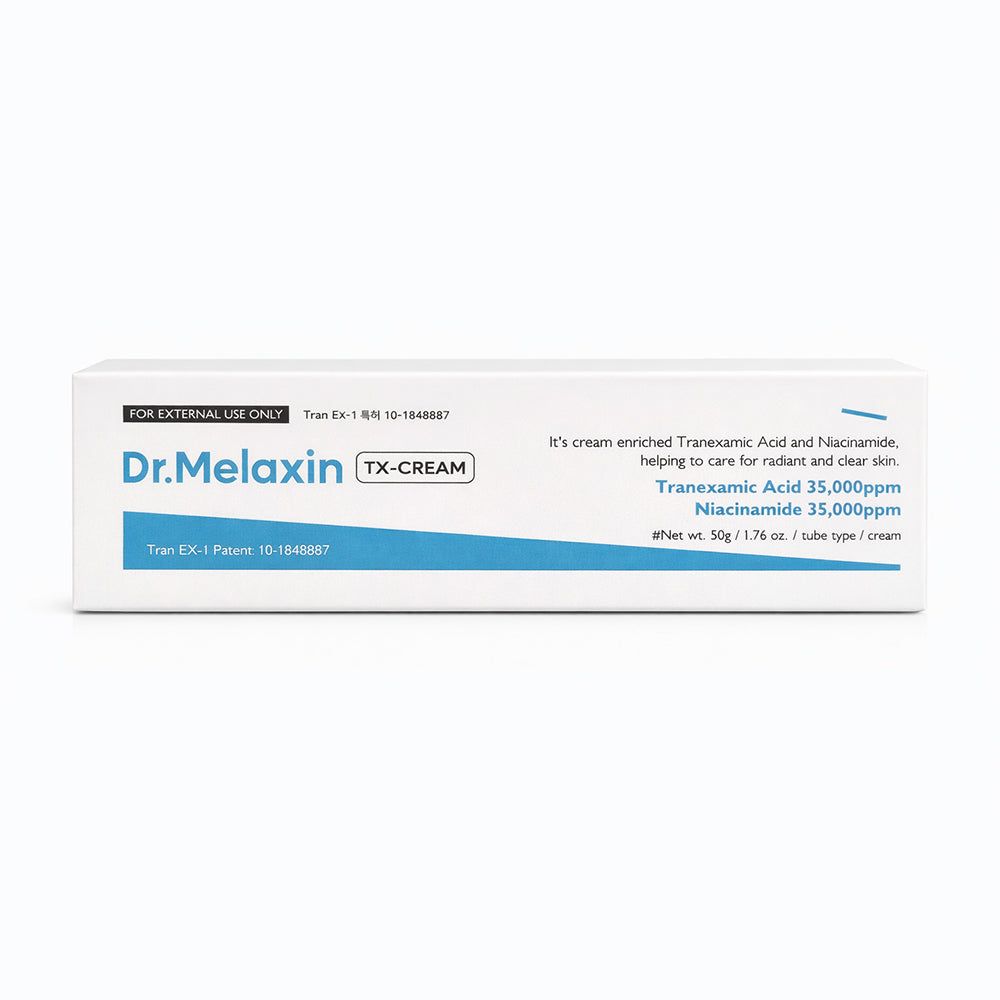 Dr.Melaxin TX-CREAM Tube mit Tranexamsäure und Niacinamid für strahlende Haut.
