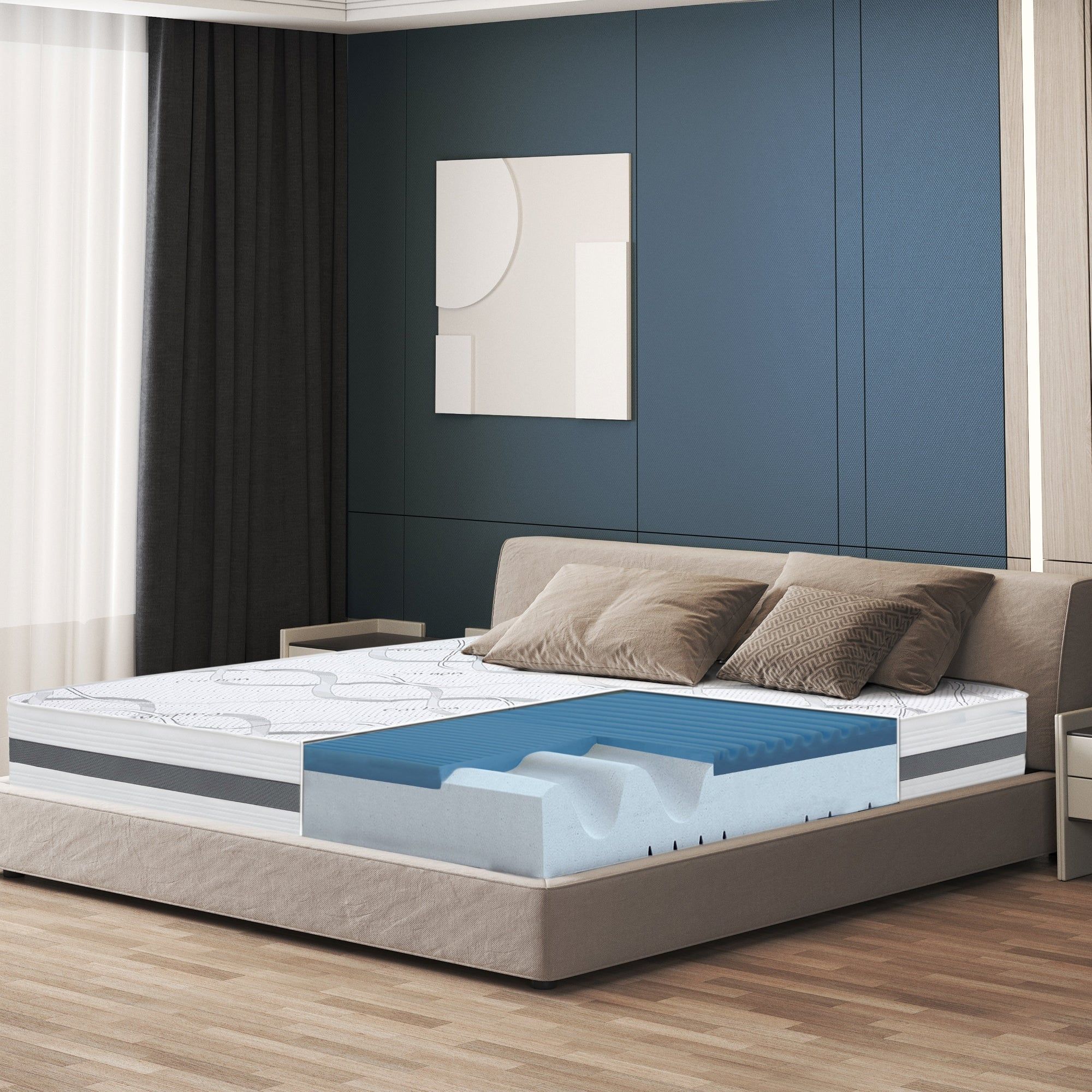 The White Stone Memory Foam Matratze 90x190 cm Höhe 22 cm