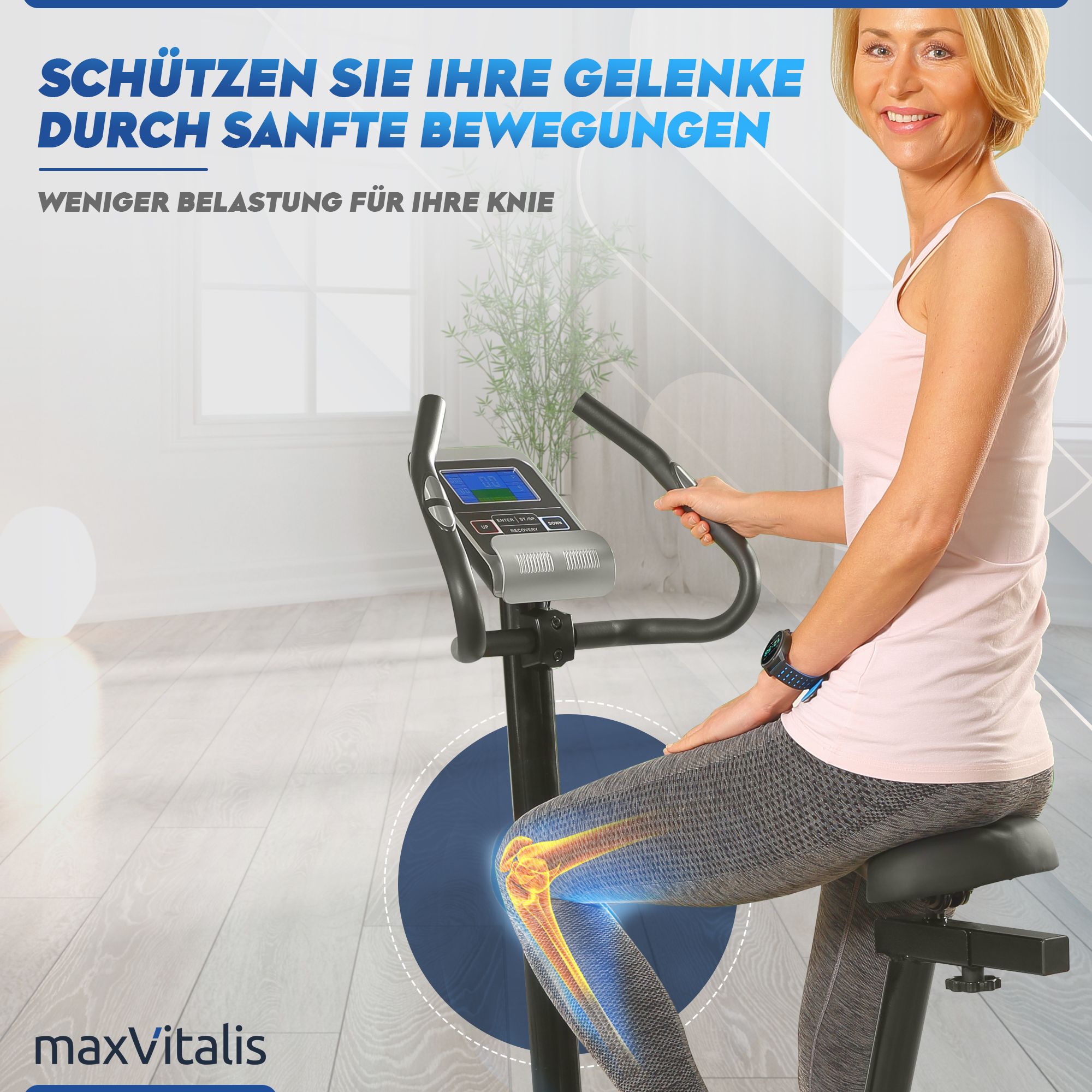 aktivshop Ergometer aktiv Pro 8.0: Fahrrad Heimtrainer, 24 Widerstandsstufen, Watt Leistungsanzeige