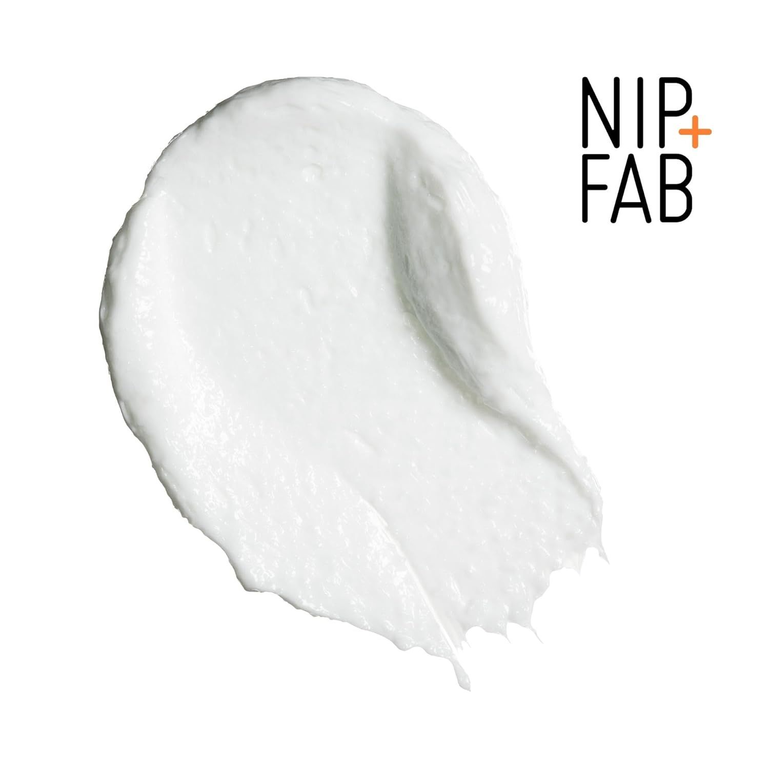 Weißer Cremekleck. Daneben: NIP+FAB Logo.