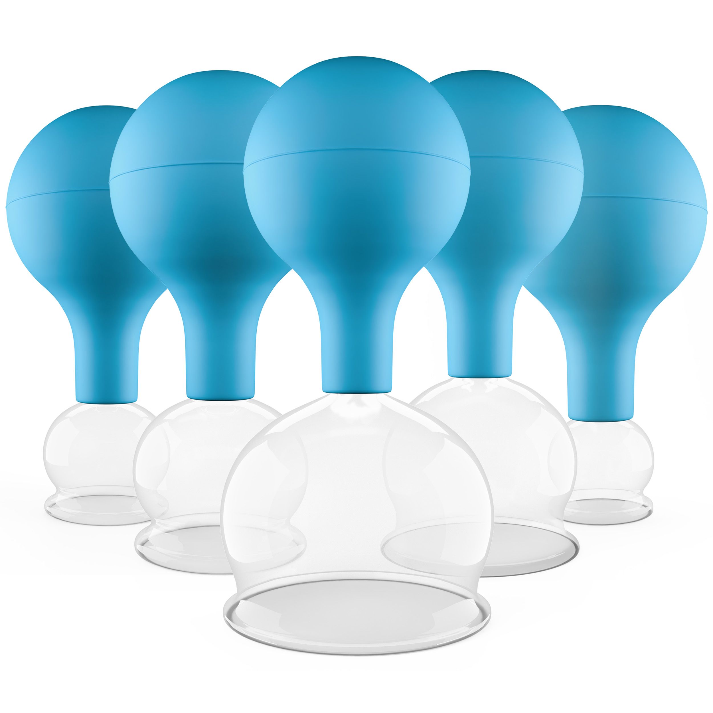 pulox Schröpfgläser Set aus Echtglas Blau