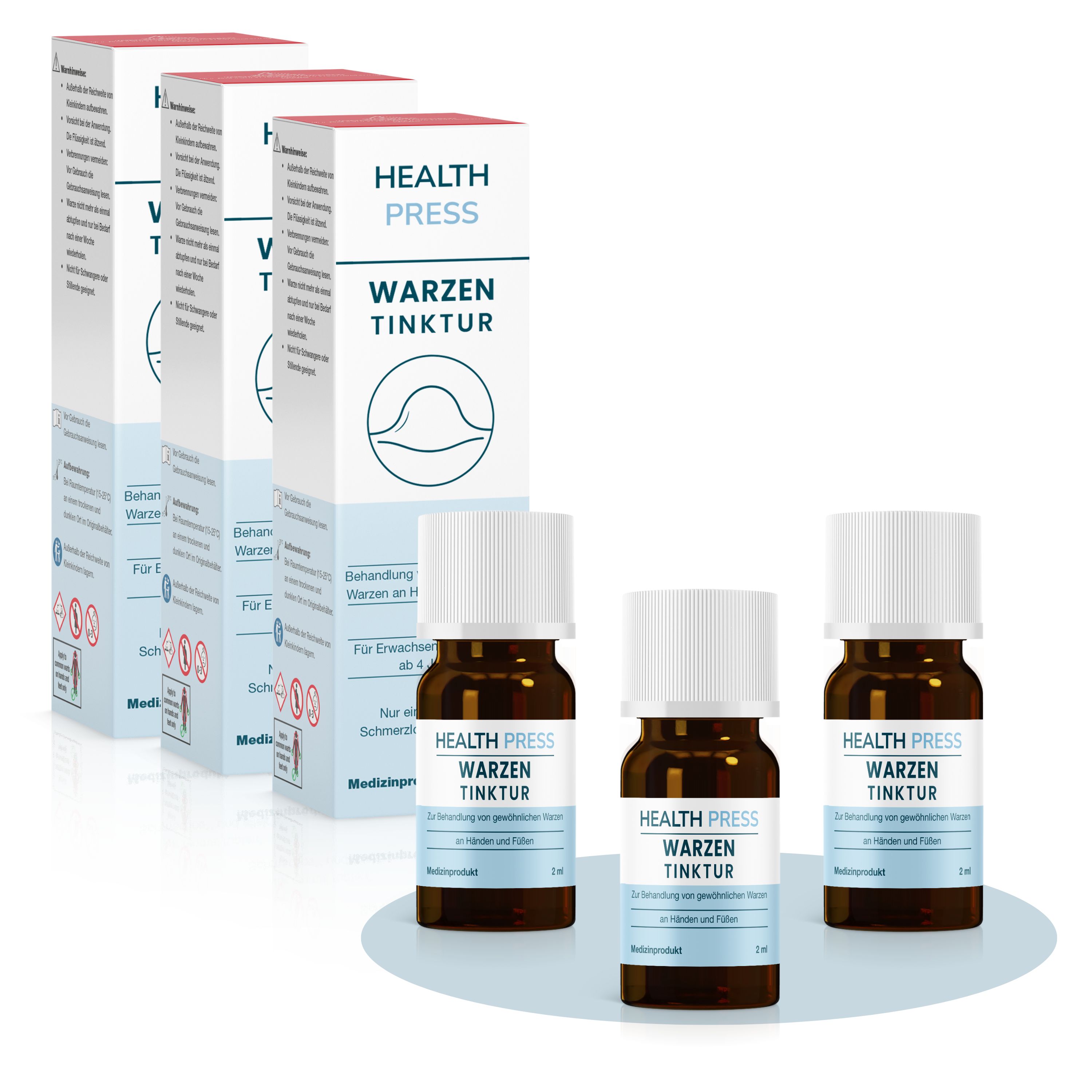Health Press Warzenentferner – Warzen entfernen an Händen & Füßen 3er Set