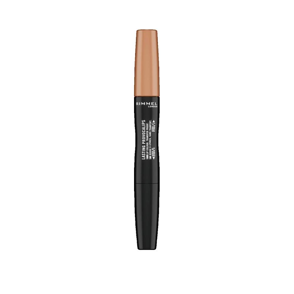 Rimmel London Lasting Provocalips, Beige N° 115 Best Undressed. Schwarze Hülse, goldfarbener Deckel. Schriftzug.