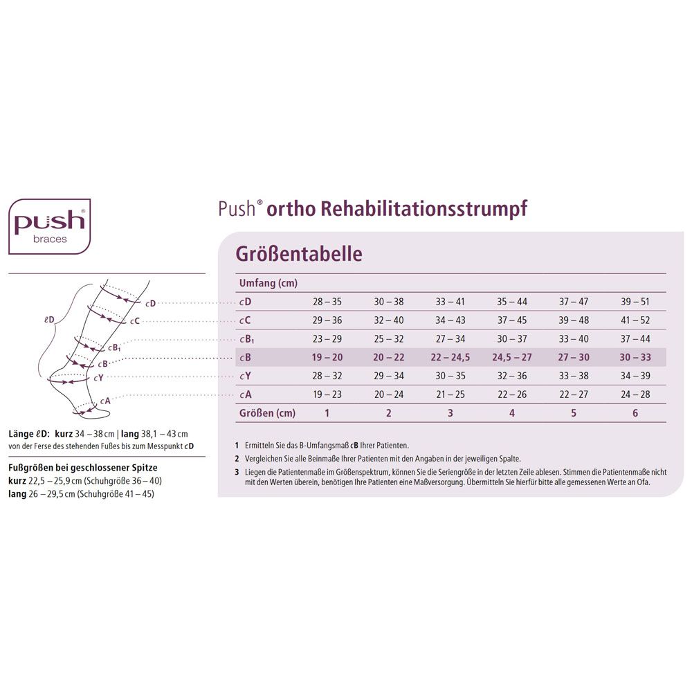 Ofa Push Ortho Rehabilitationsstrümpfe CCL1 AD lang (38,1-43 cm)