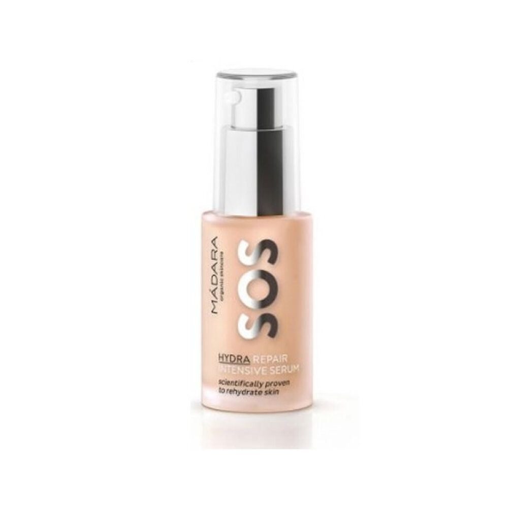 Madara SOS Hydra Repair Intensive Serum in einem Pumpspender.