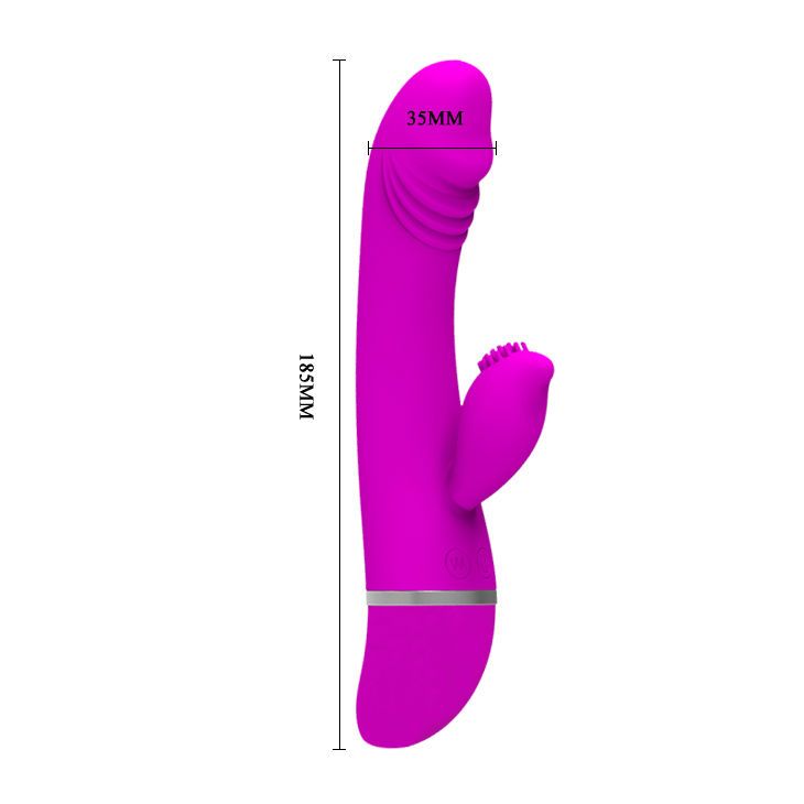 Lila Vibrator mit Kaninchenohren. Abmessungen: 185mm x 35mm.