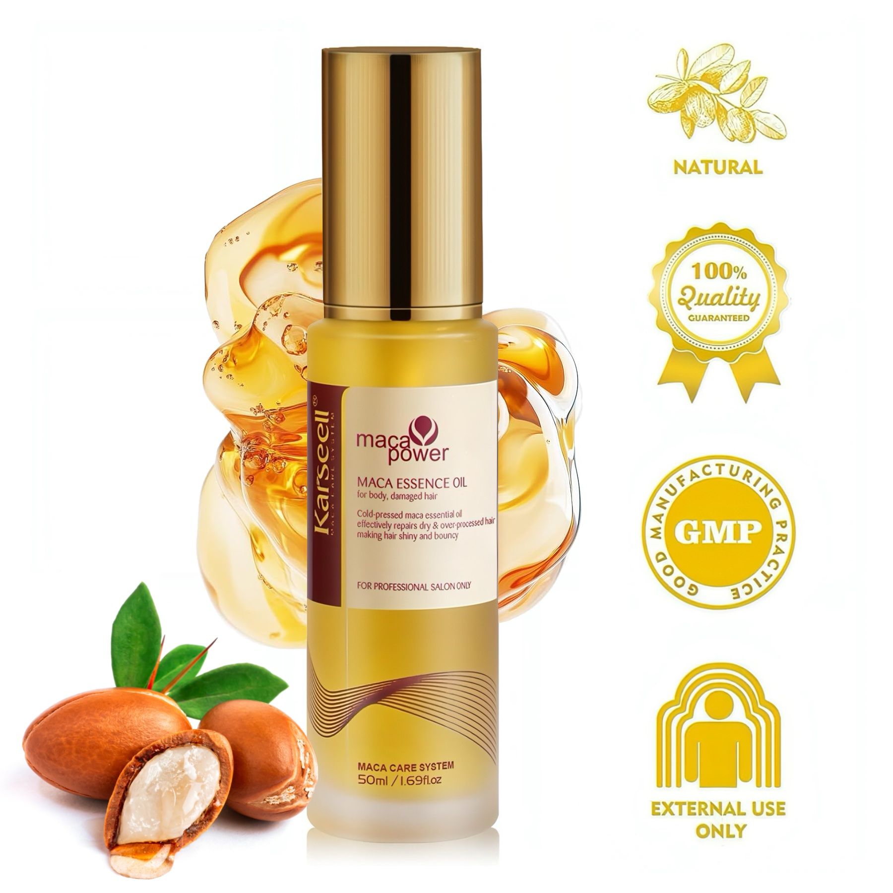 Karseell Haaröl Maca Essence Öl für Trockenes Haar mit Arganöl