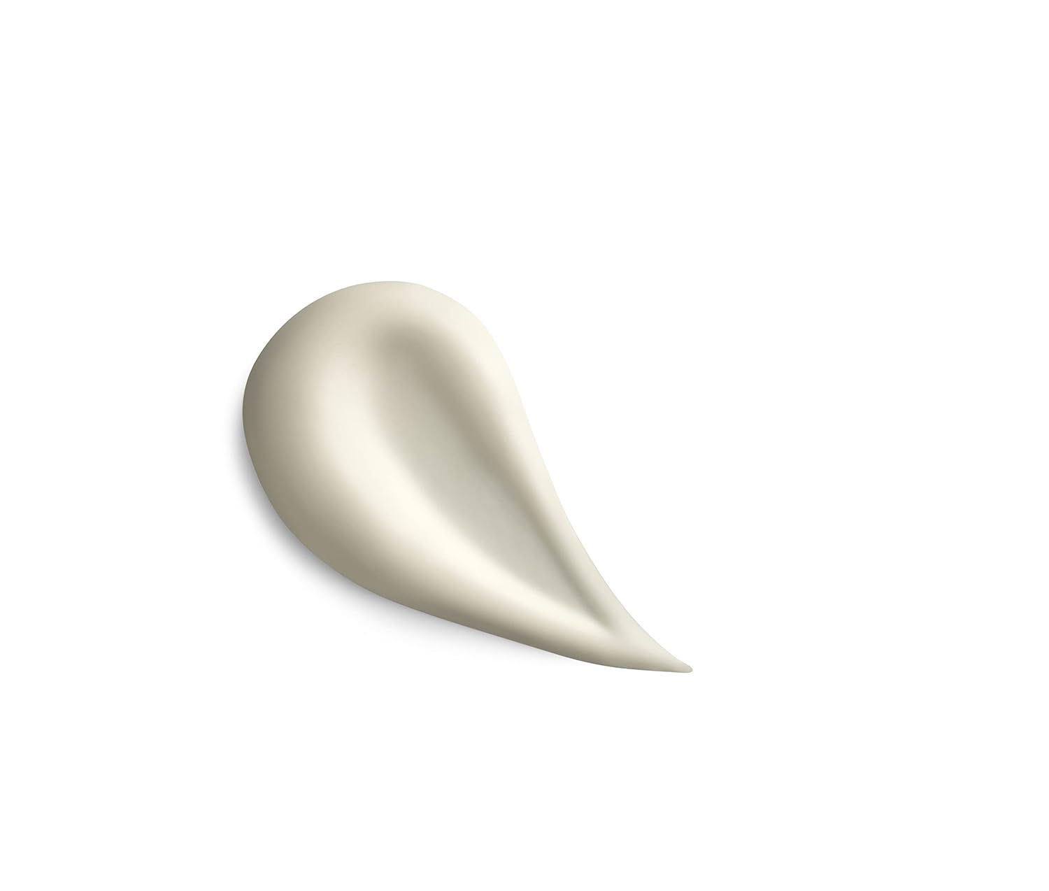 Creme-Klecks in Tropfenform auf weißem Hintergrund.