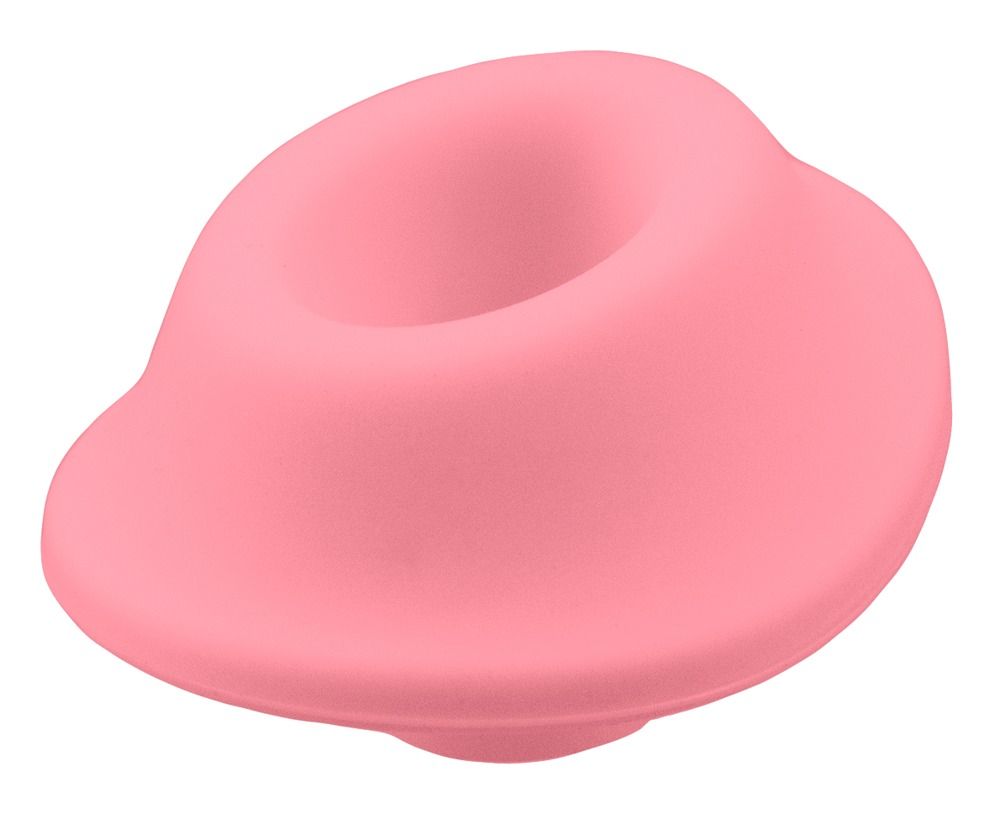 Eine rosa Ersatzkappe aus Silikon für Womanizer.