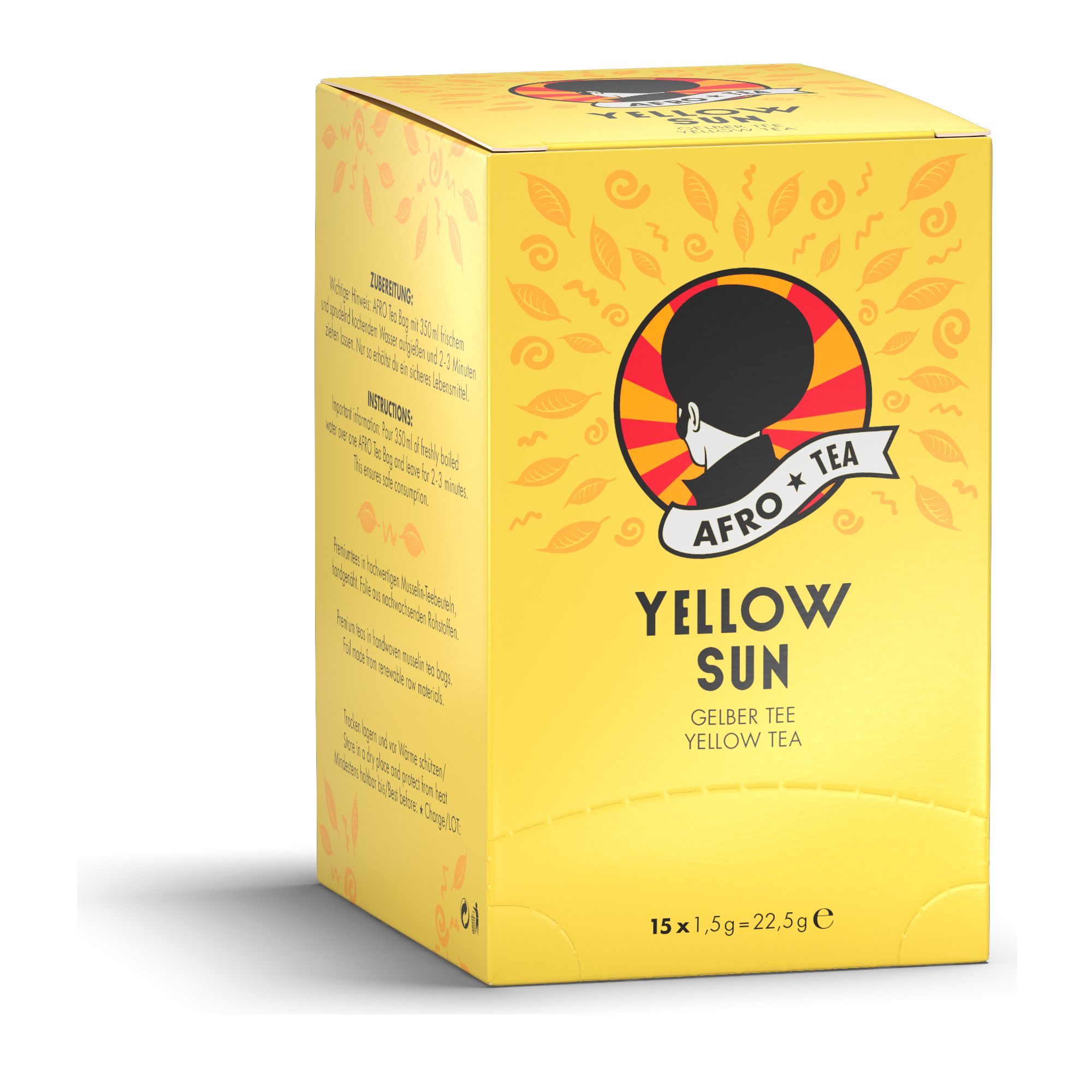 AFRO TEA Yellow Sun Gelber Tee - Premium Tee