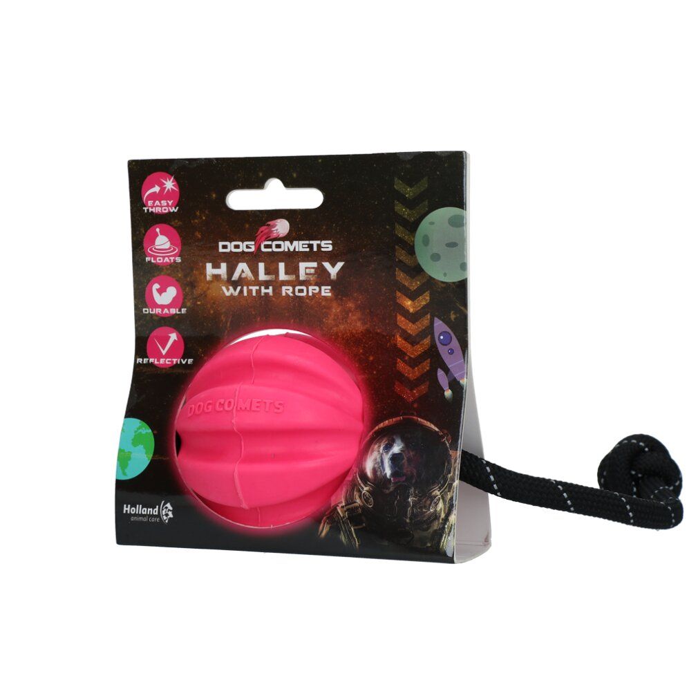 Dog Comets Ball Halley Pink with rope