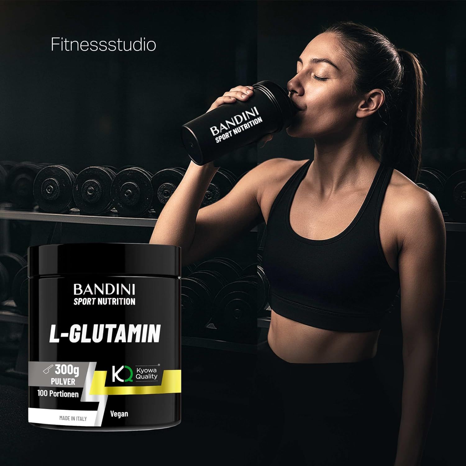 Dose L-Glutamin Pulver 300g, 100 Portionen, Kyowa Quality, vegan.