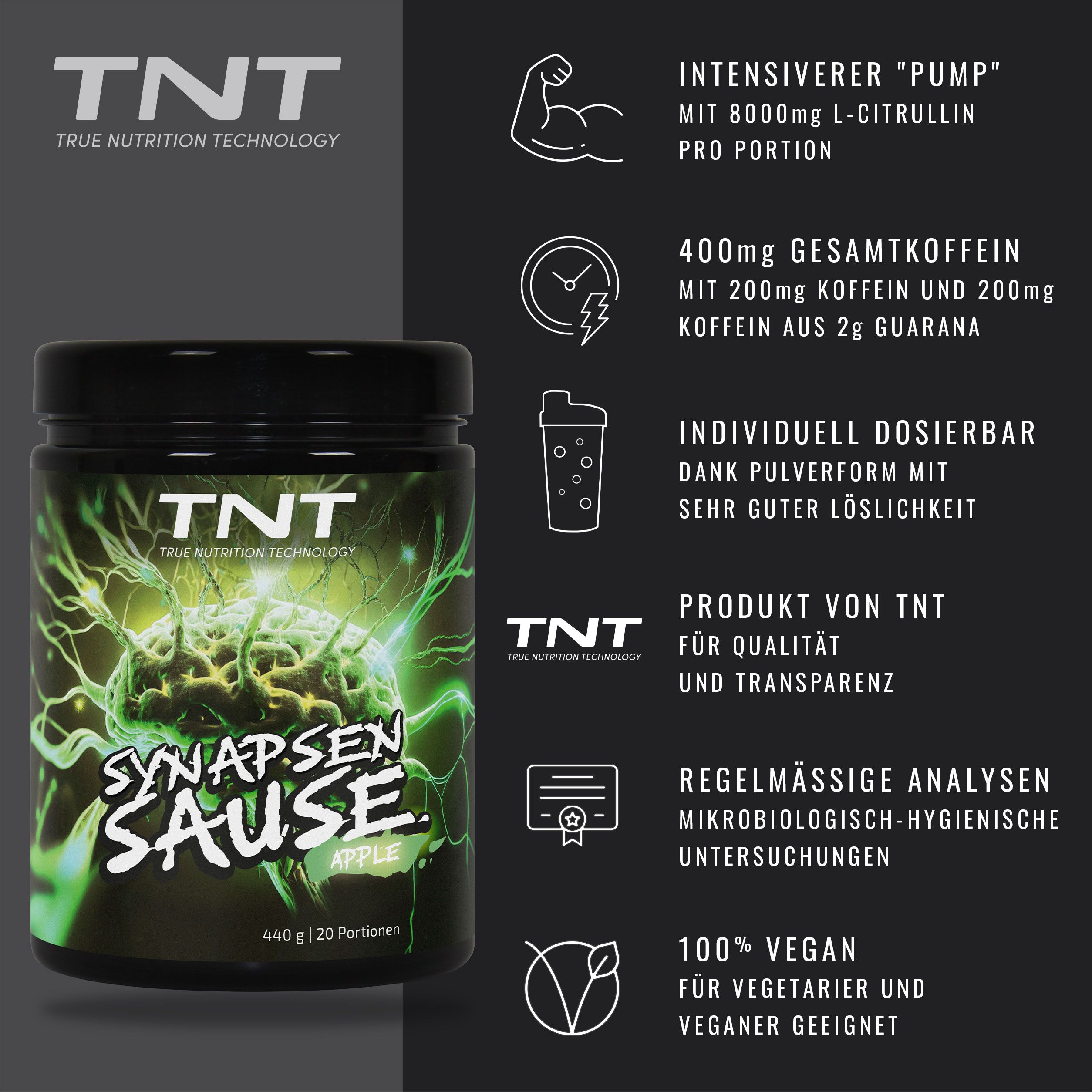 TNT Synapsensause - Pre-Workout Booster (Apfel)