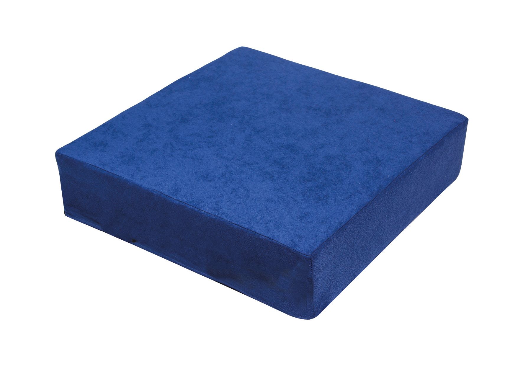 Blaues, quadratisches Sitzkissen. Aus weichem Material. 40x40x10cm.