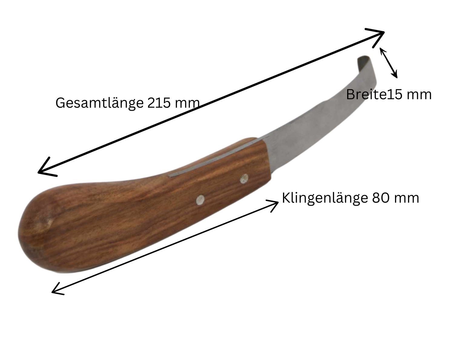 AMKA Hufmesser beidseitig geschliffen mit Holzgriff