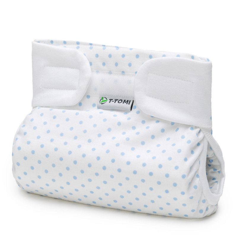 T-TOMI Orthopädisches Spreizhöschen für breites Wickeln - klettverschluss Blue dots (5-9 kg)