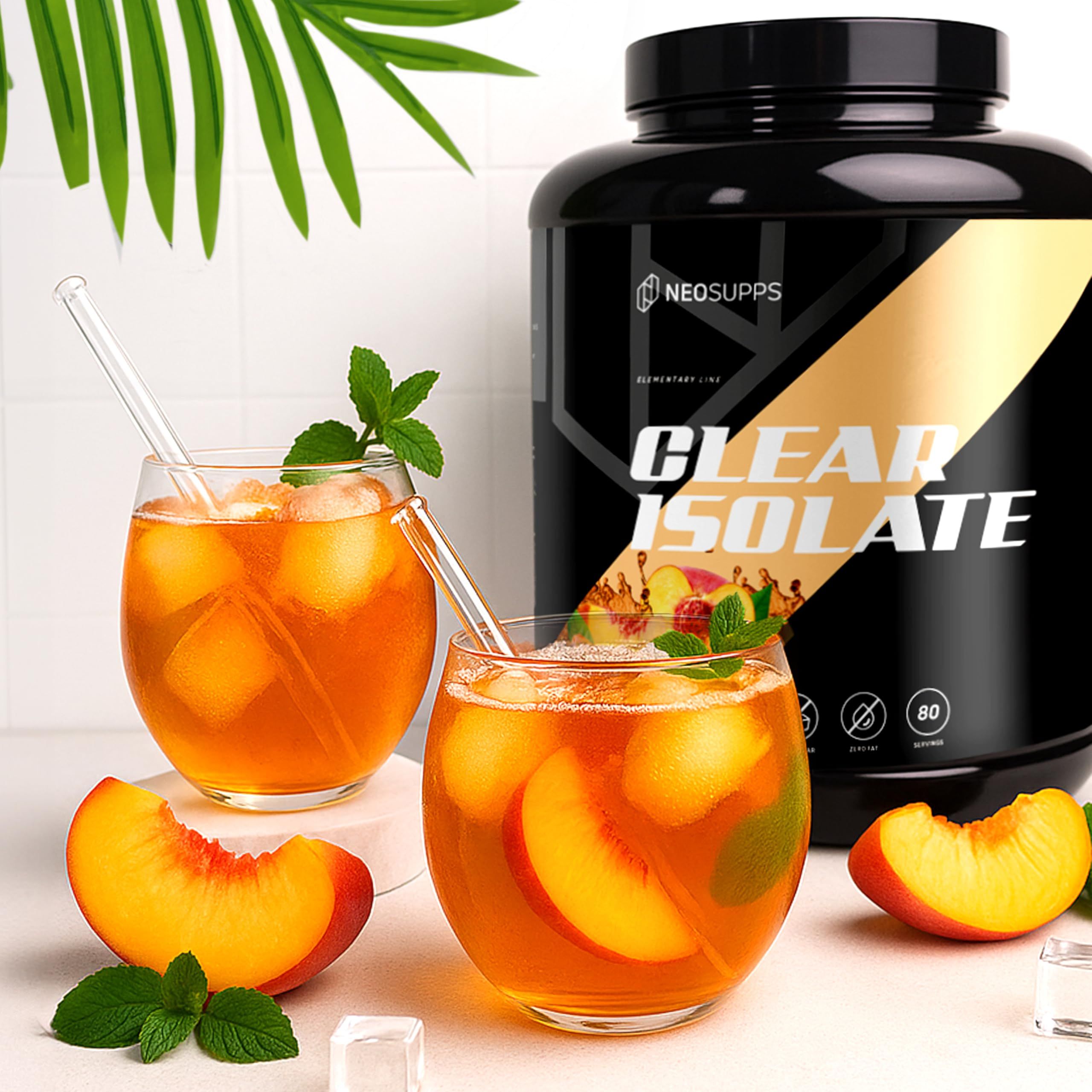 Neosupps Clear Whey Isolat 2000g,  Protein Pulver, Peach Ice Tea  Geschmack, Eiweißpulver