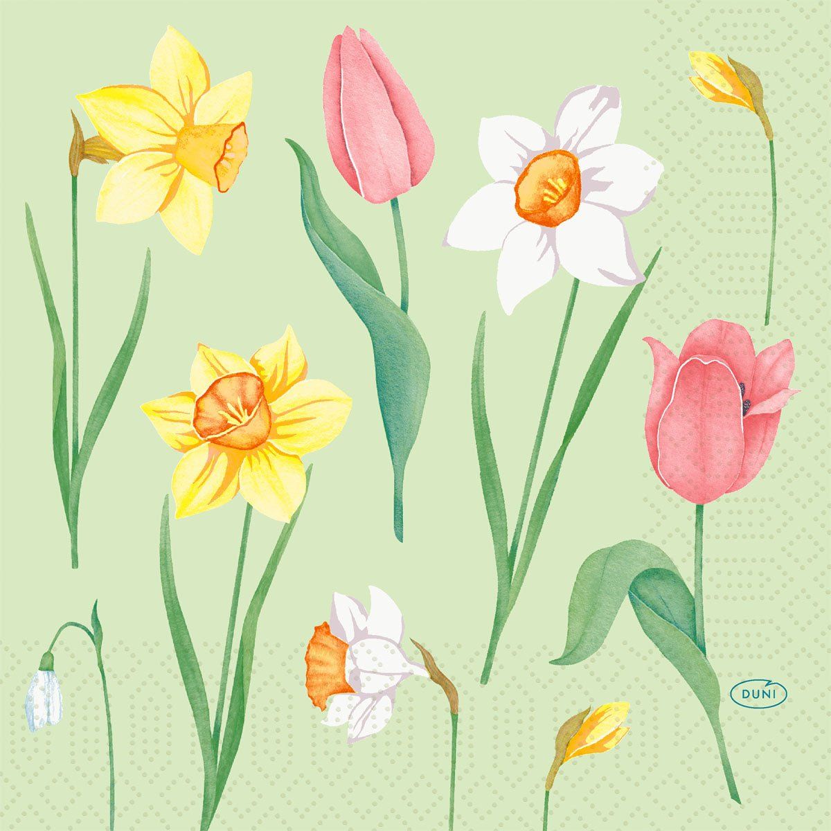 Servietten 33 3-lagig 1/4-Falz Spring Melody Papierservietten