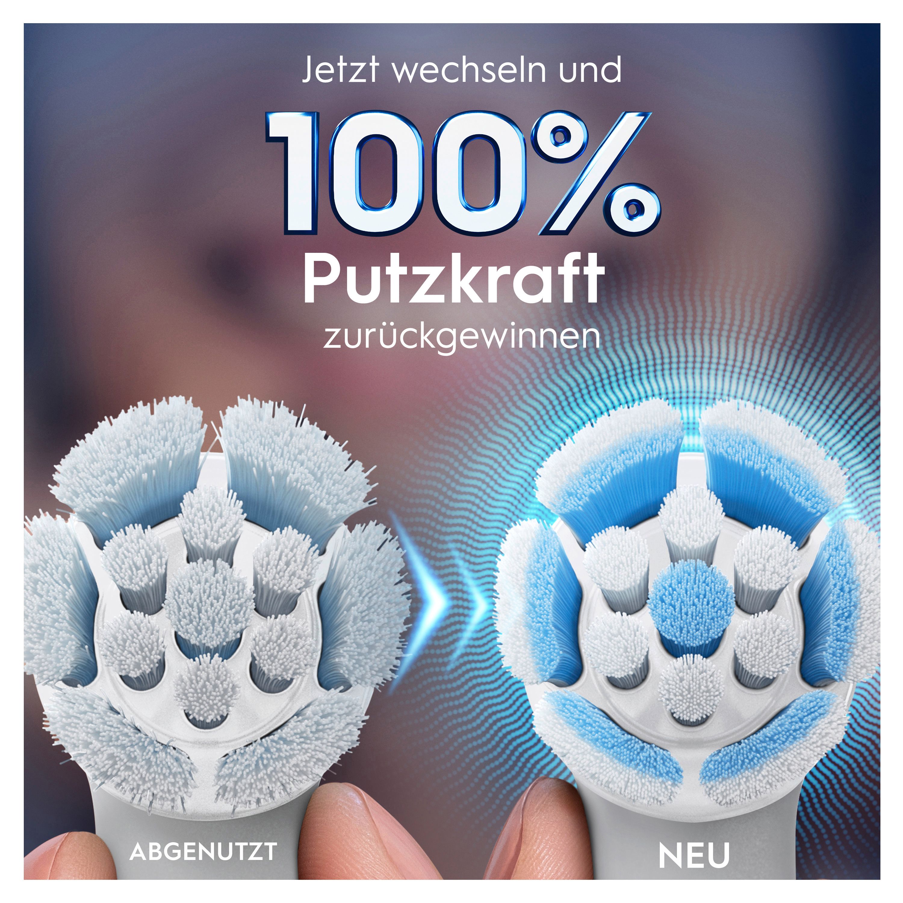 Vergleich: Neuer Oral-B iO Bürstenkopf für 100% Putzkraft.