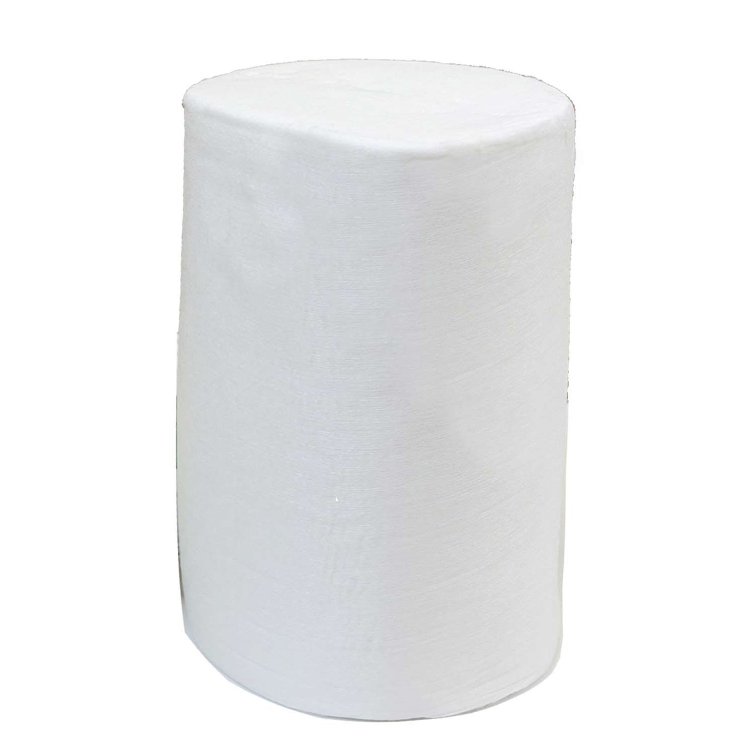 Zylindrische Rolle aus weißem Stoff. Die Rolle ist aufrecht stehend und vor weißem Hintergrund abgebildet.
