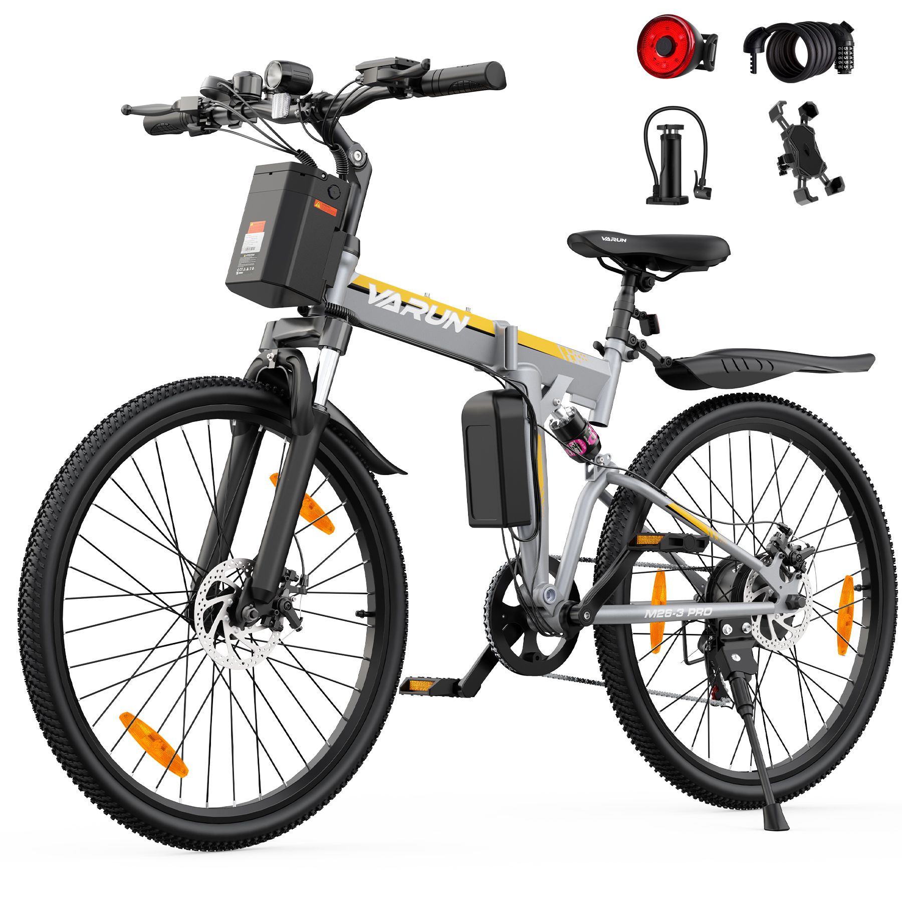 VARUN M26-3 PRO Faltbares E-Bike, 48V 7,8Ah Akku, Vollfederung