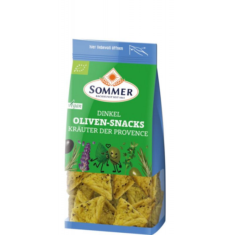 Sommer - Dinkel Oliven-Snacks Kräuter, vegan