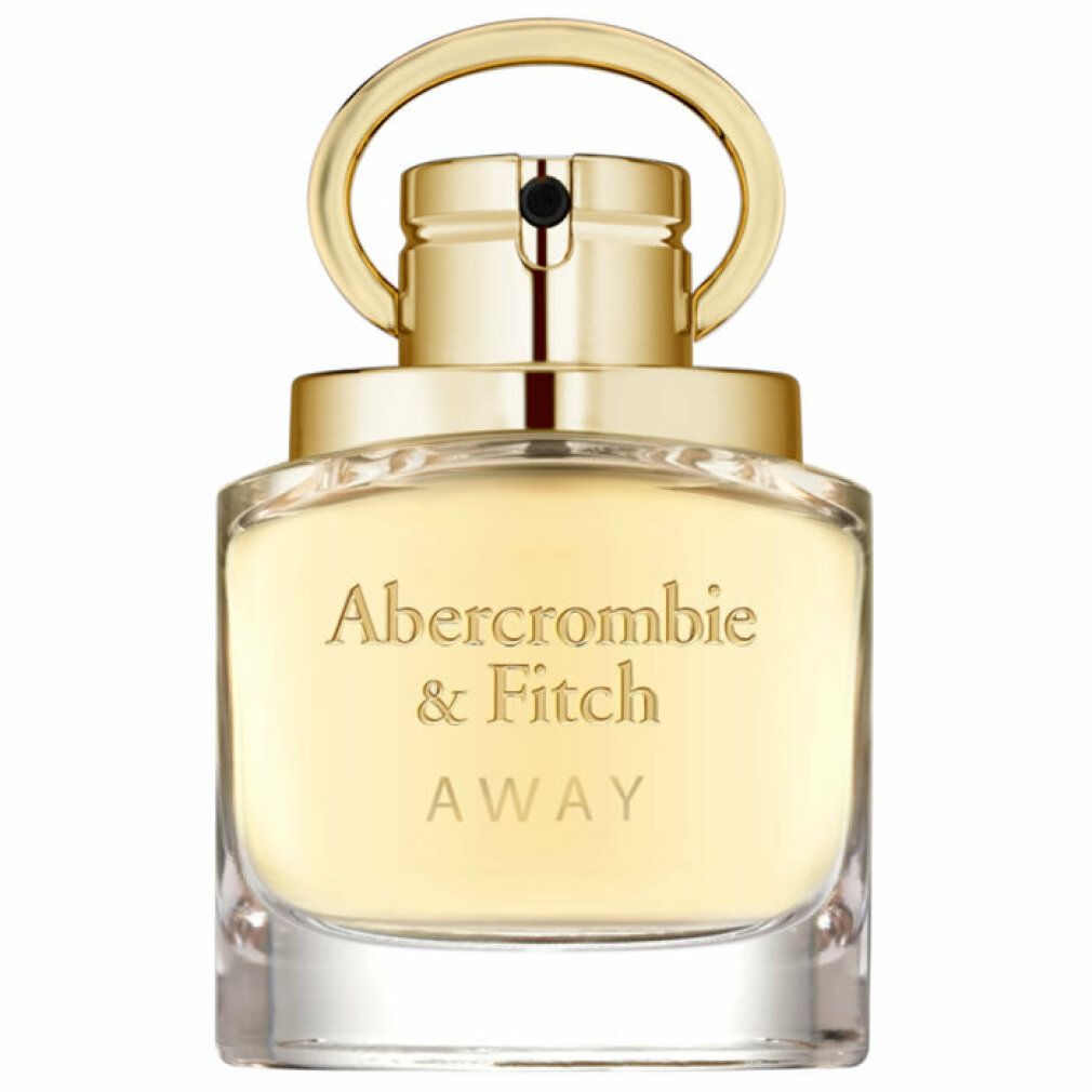 Parfümflakon mit goldfarbenem Verschluss und Aufschrift "Abercrombie & Fitch AWAY".