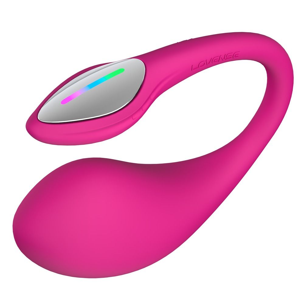 Pinker G-Punkt-Vibrator mit gebogenem Design und beleuchtetem Bedienfeld.