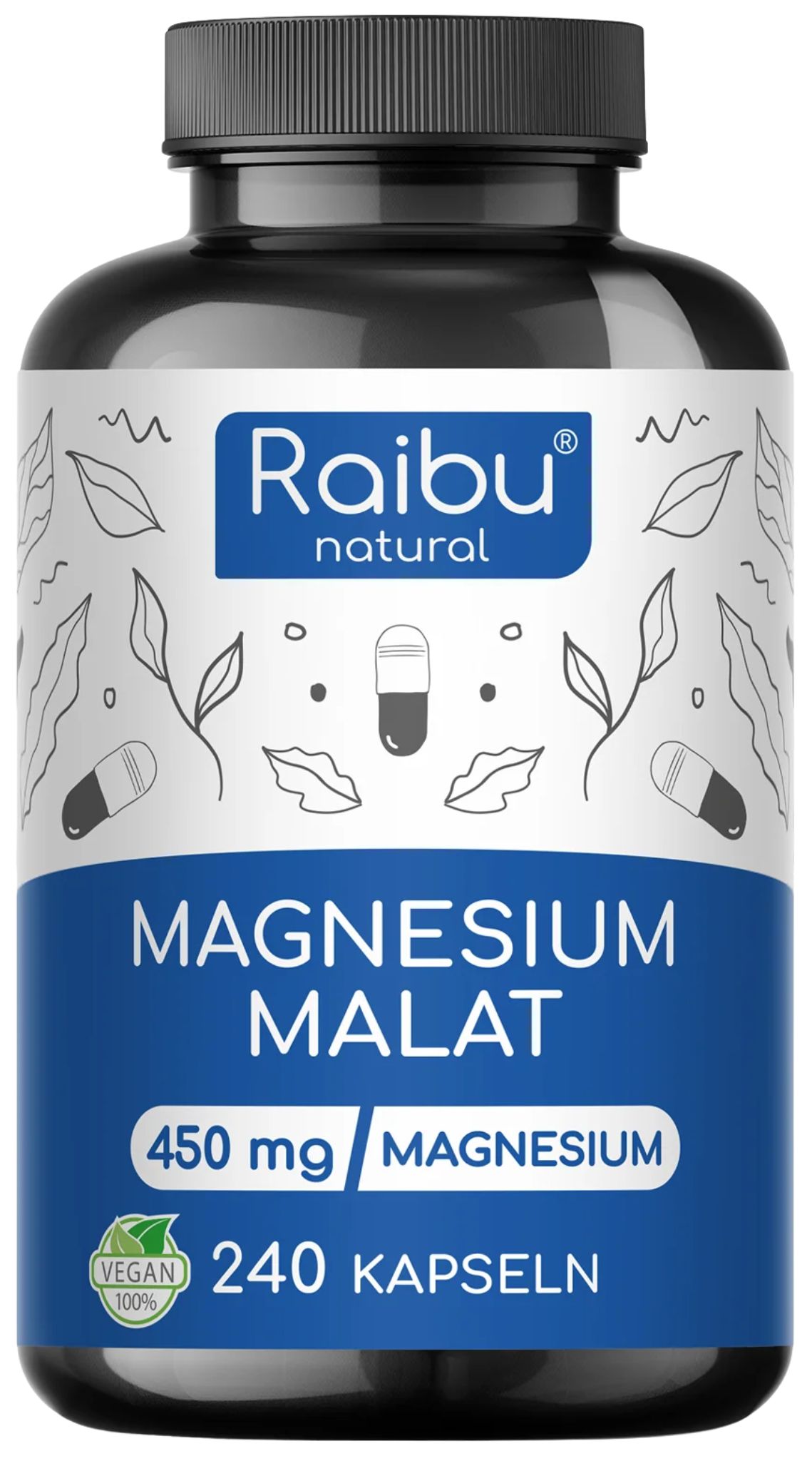 Magnesium Malat - Für Energiestoffwechsel, Müdigkeit & Muskelfunktion - Raibu