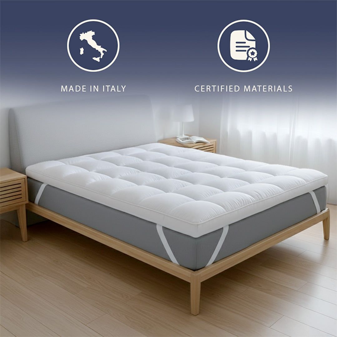 The White Stone Topper 120x190 cm mit Wattefüllung von 1000 g/m²