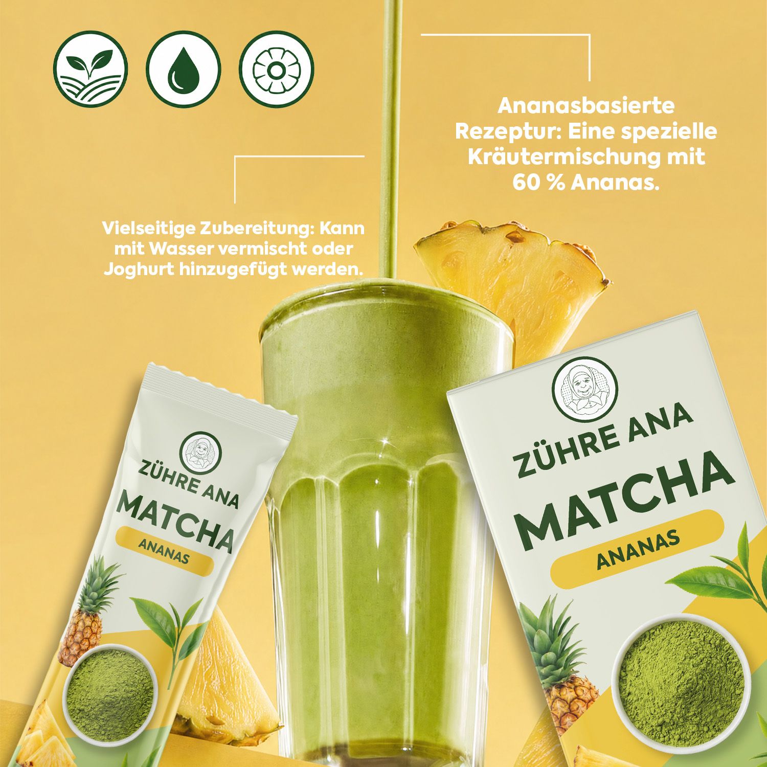 ZÜHRE ANA  Matcha Tee mit Ananasaroma