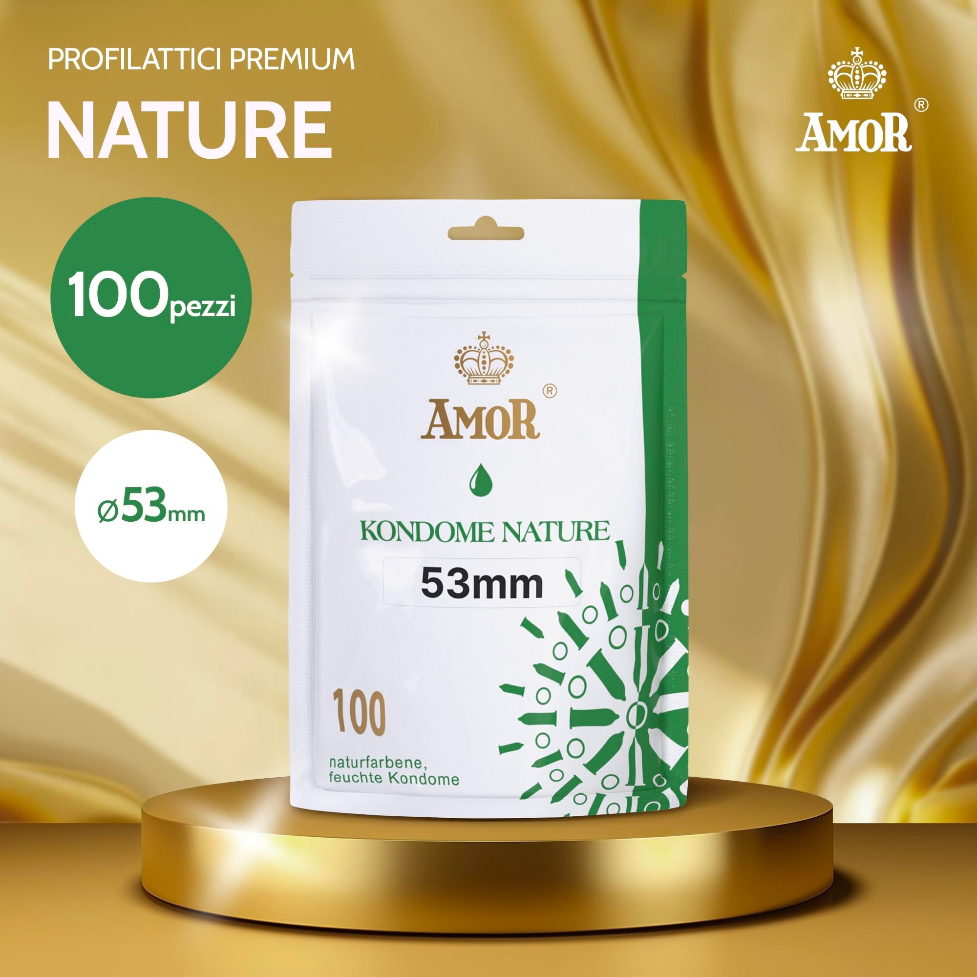 Verpackung Amor Nature Kondome, 100 Stück, 53mm.