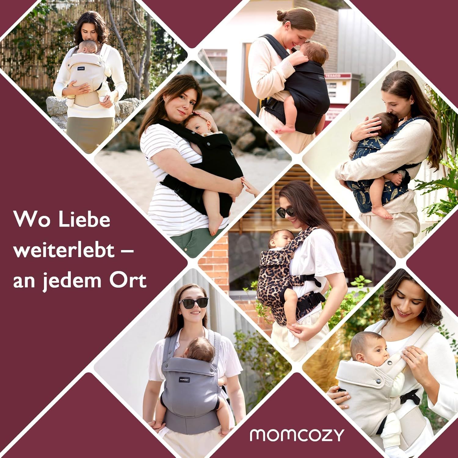 Momcozy Baby Trage - Leichte & Atmungsaktive Leopard