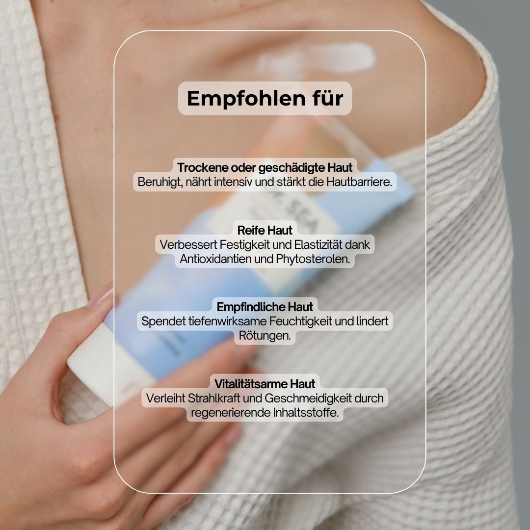 Empfohlen für: Trockene, reife, empfindliche Haut. Tube "Dr. SEA".