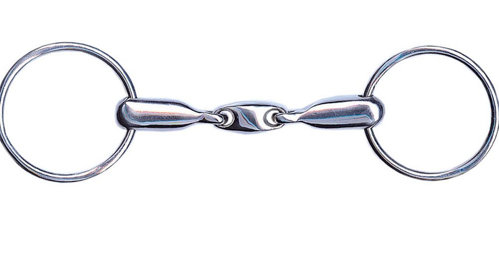 Edelstahl-Wassertrense mit Ringen.