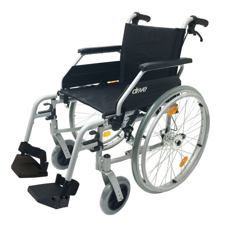 Leichtgewicht-Rollstuhl Drive Medical Litec 2G mit Trommelbremse für Begleiter Sitzbreite 42cm