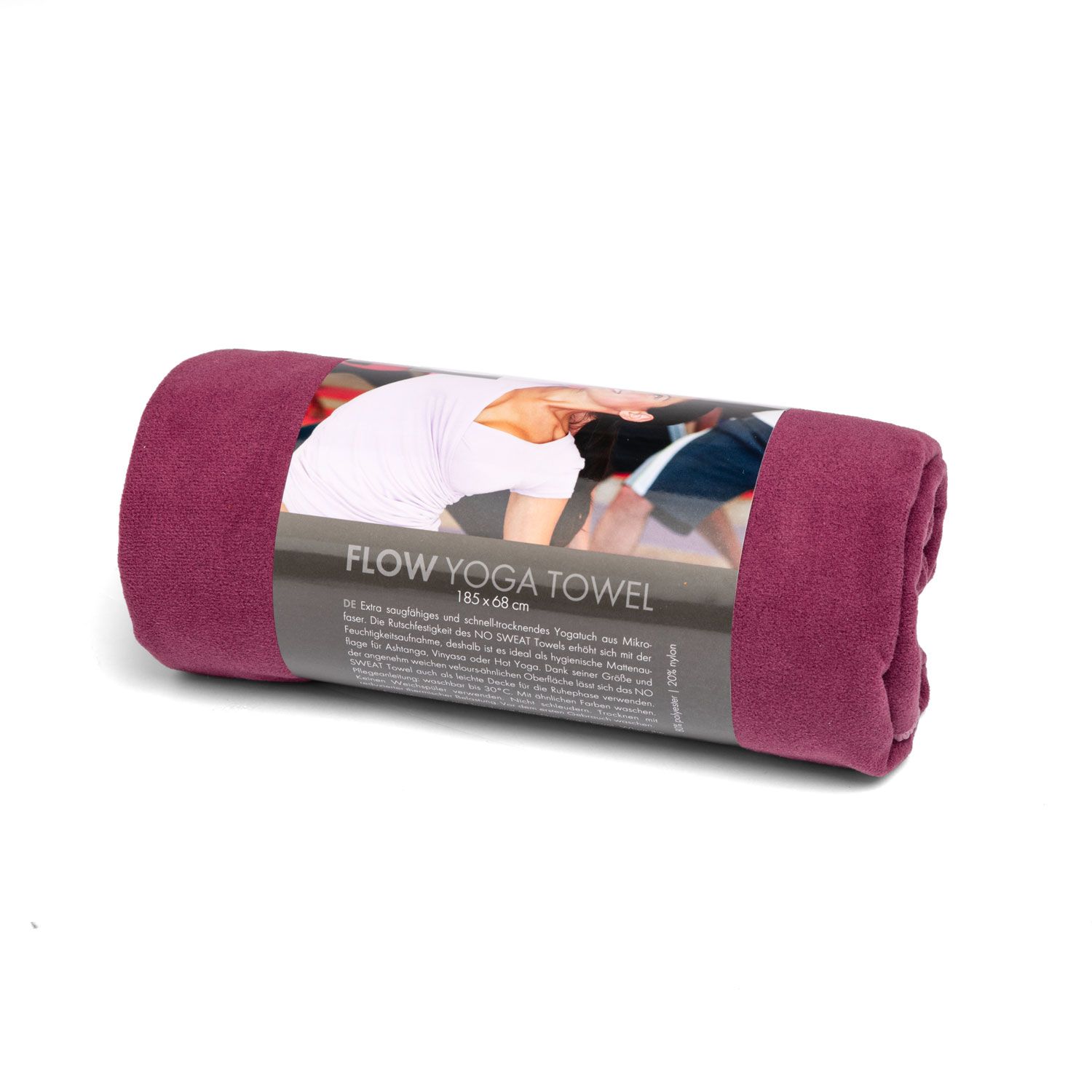 Yogatuch FLOW Towel L, aubergine (NO SWEAT Yoga Towel) 1 St - shop