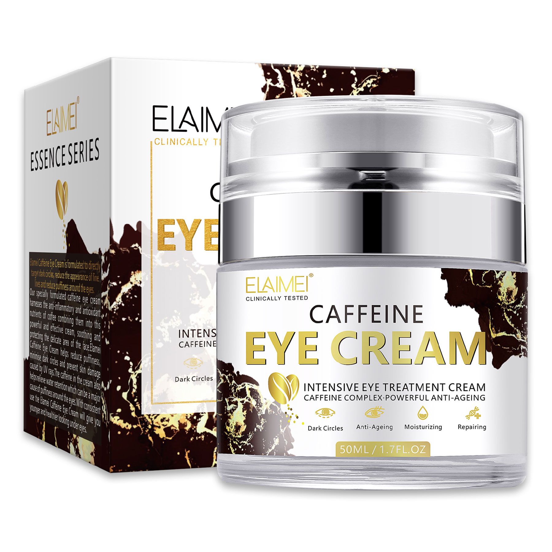 ALIVER Anti-Aging-Augencreme mit Koffein Reduziert Augenringe