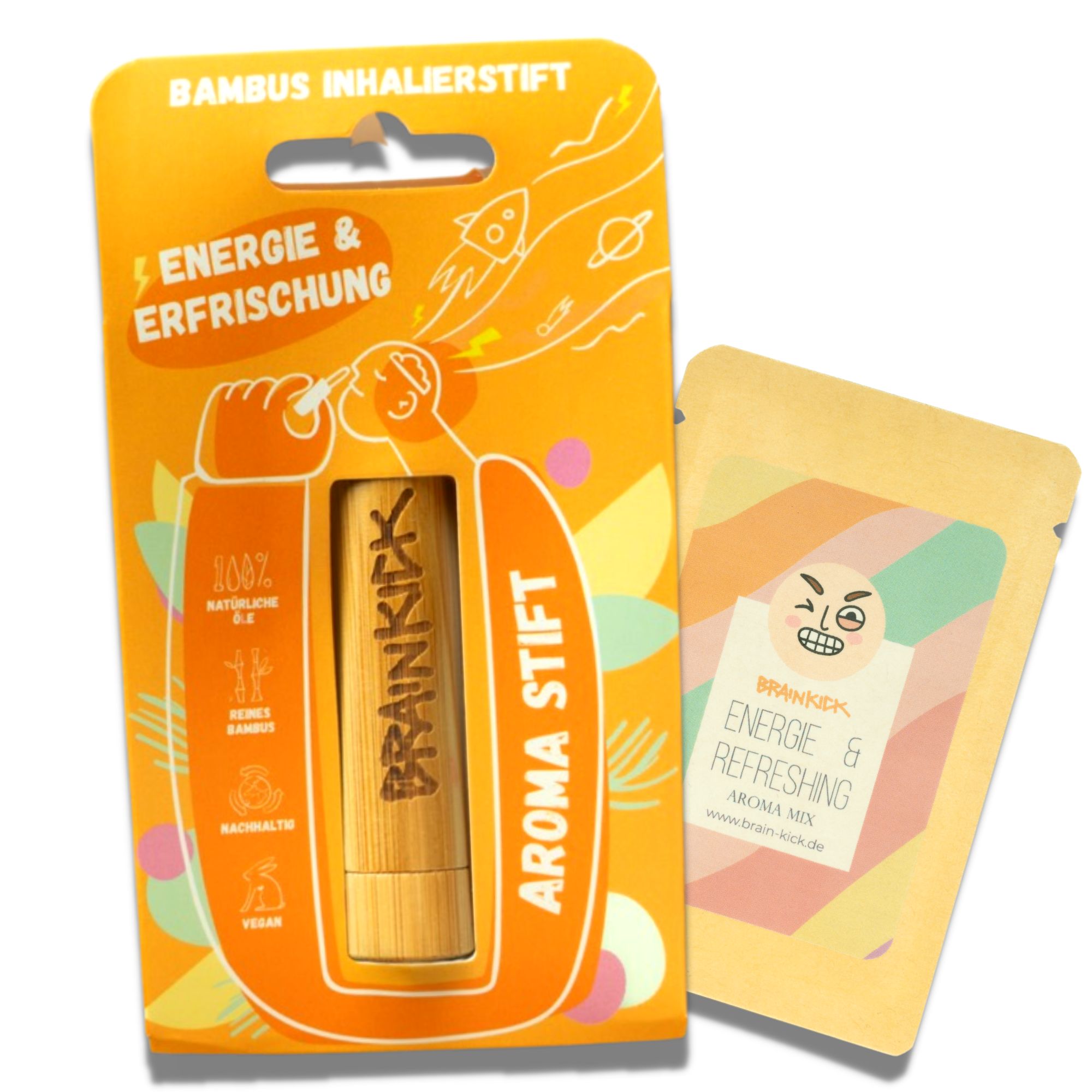 BrainKick Bambus Inhalierstift | Energie & Erfrischung