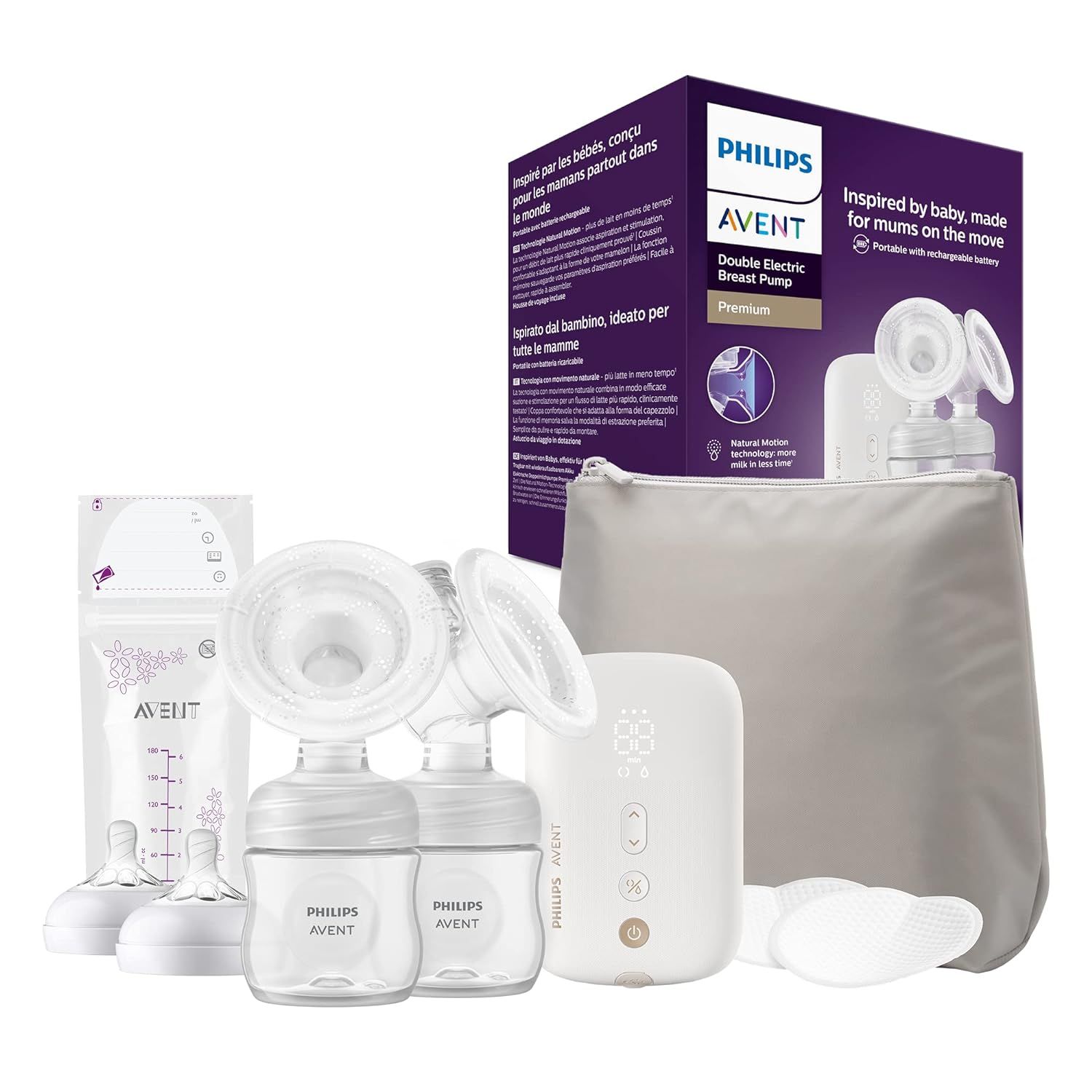 Philips Avent elektrische Doppelmilchpumpe – Tragbare Milchpumpe