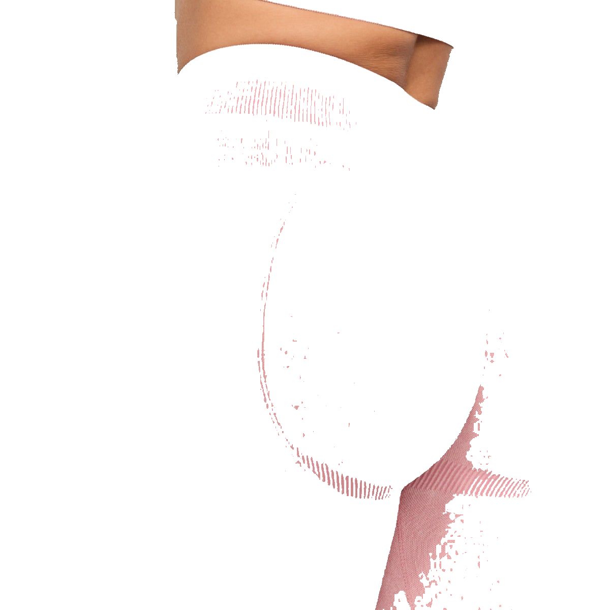 Detailansicht der Baby Pink Fierce Seamless Pants für Frauen, hoher Rippbund.